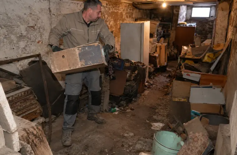 Почистване на мазета с боклук