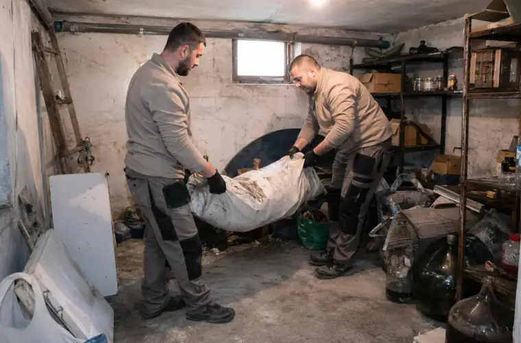 Почистване на мазета с боклук