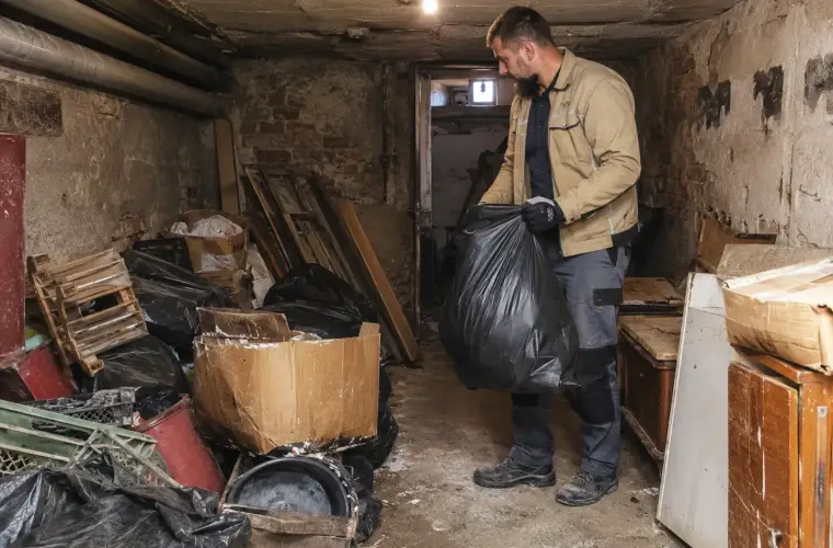 Почистване на мазета с боклук